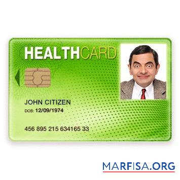 Realistic USA health card real example